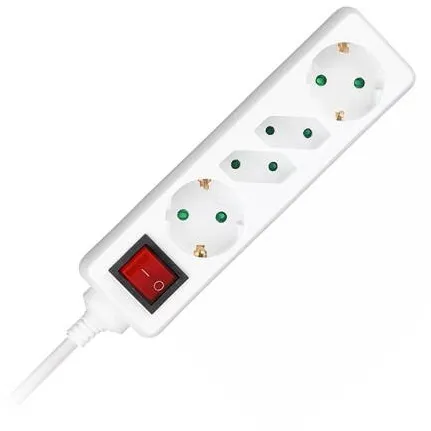 V-TAC Prelungitor 4 cai cu intrerupator 1.5M( 3G1.5MM2) alb