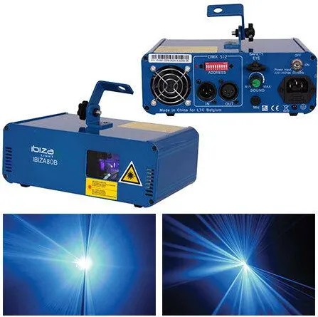 Ibiza Light LASER ALBASTRU 80MW DMX