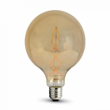 V-TAC Bec LED G125 E27 8W cu filament 2200K alb cald