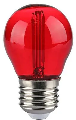 V-TAC Bec LED G45 E27 2W cu filament lumina rosie