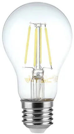 V-TAC Bec E27 A60 cu filament dimabil LED 8W 3000K alb cald