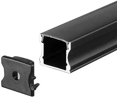 V-TAC Profil aluminiu pentru banda LED 2M 17.2MM x 14.4MM - negru