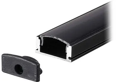 V-TAC Profil aluminiu pentru banda LED 2M 17.4MM x 7MM negru