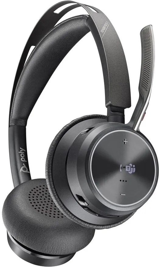 Casti Office/Call Center HP Poly Voyager Focus 2 Microsoft Teams Certified USB-C-C Headset +USB-C/A Adapter + Charging Stand No localization