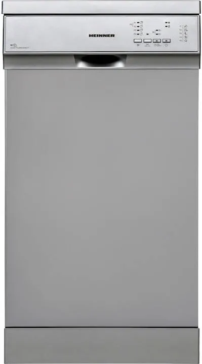 HEINNER Masina de spalat vase HDW-FS4552DSE++, 10 seturi, 5 programe, Clasa E, Aquastop, Pornire programata, 45 cm, Argintiu