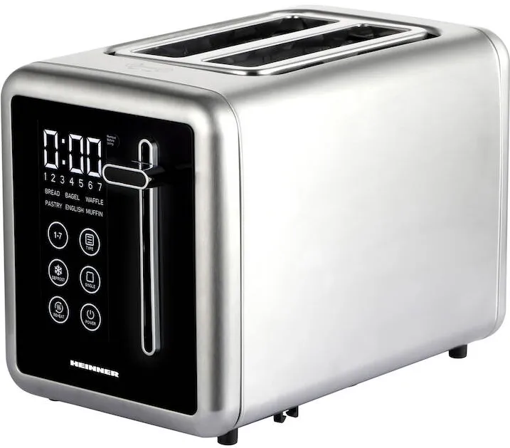 HEINNER Prajitor de paine digital HTP-DD900BKSS, 900w, panou digital cu control touch, capacitate 2 felii, 7 niveluri de rumenire, Gri