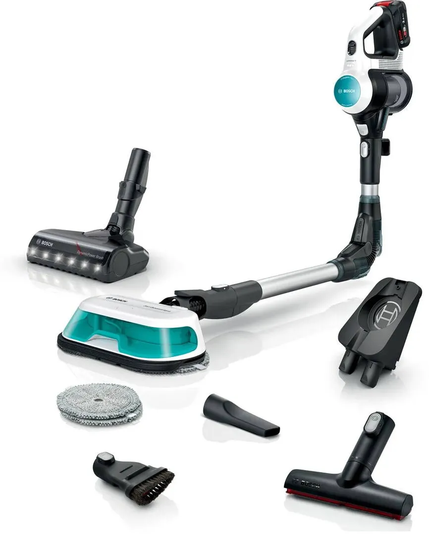Aspirator BOSCH Cordless 2-in-1 hoover, vacuuming and mopping Unlimited 7 ProHygienic Aqua White