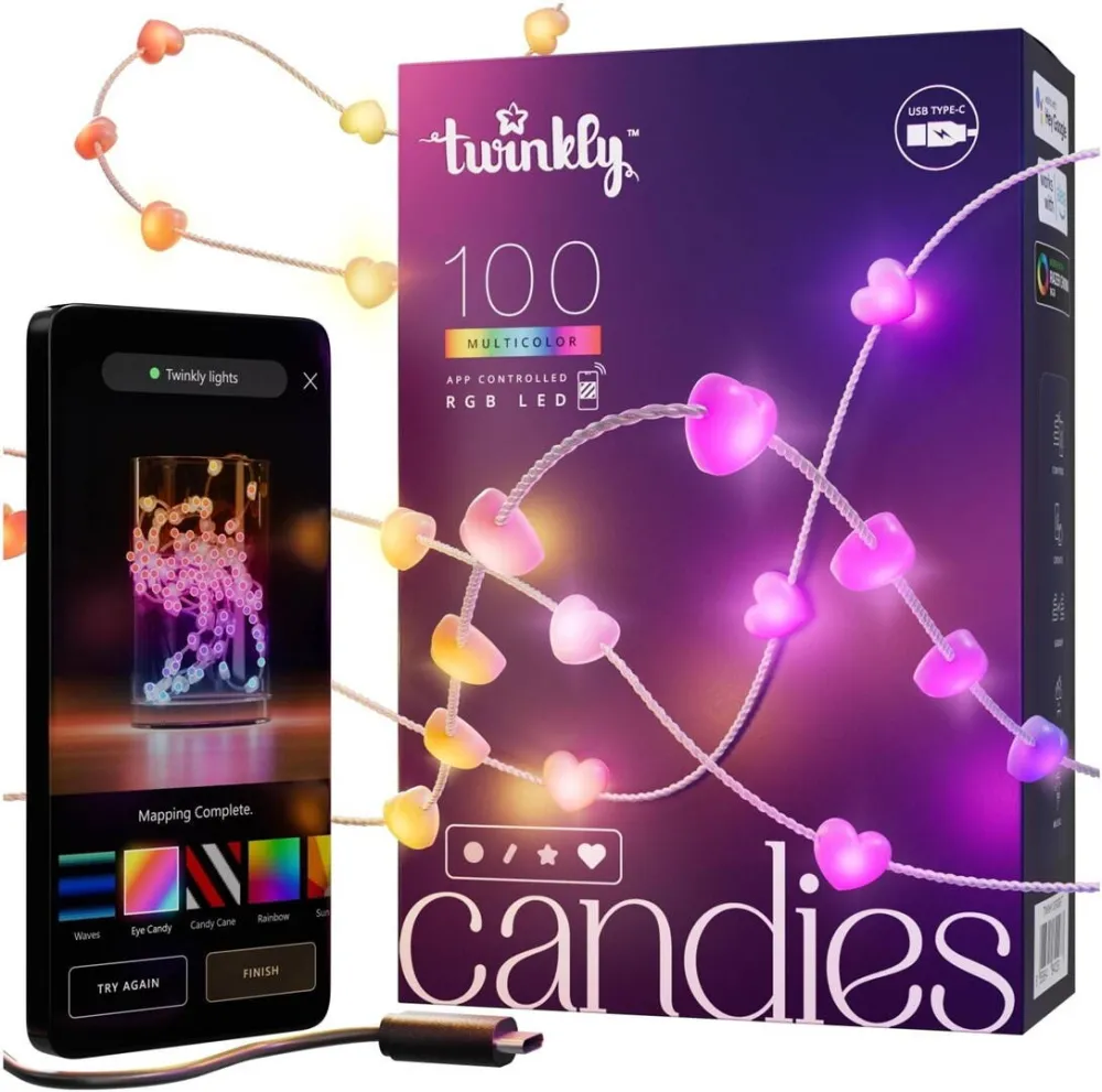 twinkly Twinkly Candies LED Christmas tree lights TWKH100RGB-T 6 m