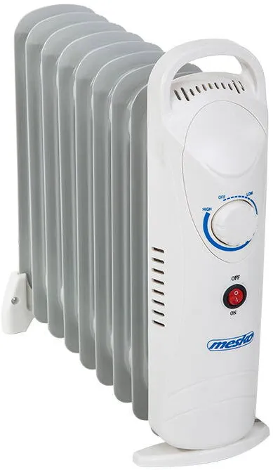 MESKO Calorifer electric MS7805, 1000 W, 9 elementi, Termostat reglabil, Alb