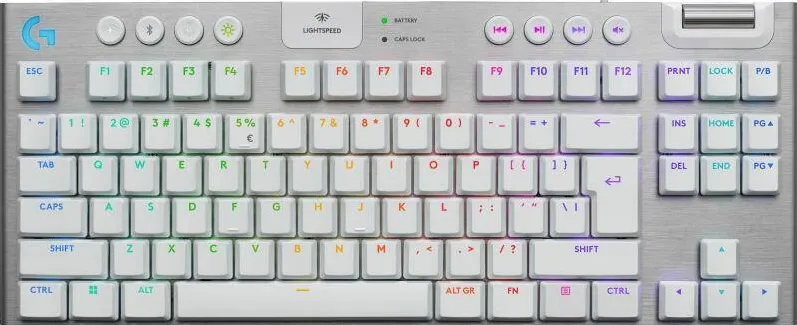Tastatura LOGITECH G915 X Lightspeed TKL, white, RGB, GL TACTILE, USB/Bluetooth, US