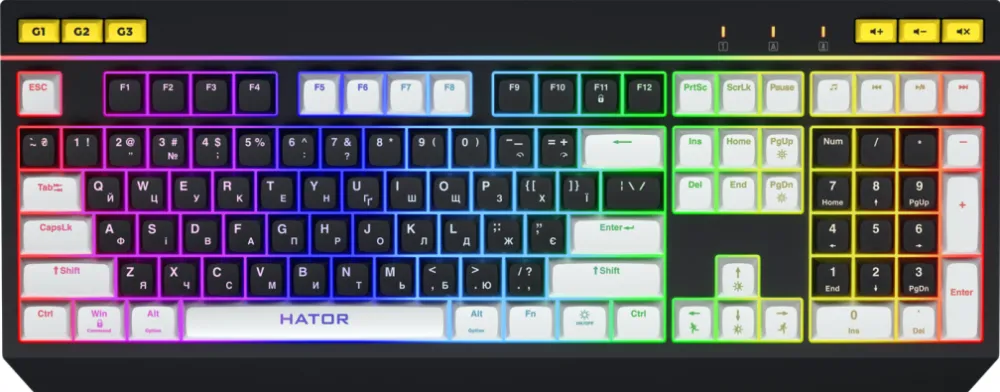Tastatura HATOR Icefall Negru-Alb mecanica