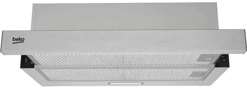 BEKO Hota incorporabila telescopica HNT63322XH, Putere de absorbtie 320 m3/h, 3 trepte de viteza, Iluminare LED, 60 cm, Inox