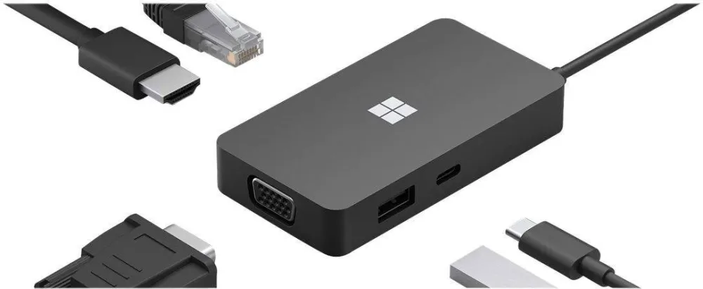 Accesoriu Tableta Microsoft MS Surface USB-C Travel Hub COMM DA/FI/NO/SV Hdwr Black