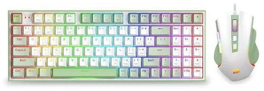Kit Periferice Redragon Ultimate Gaming Rig albe iluminare RGB
