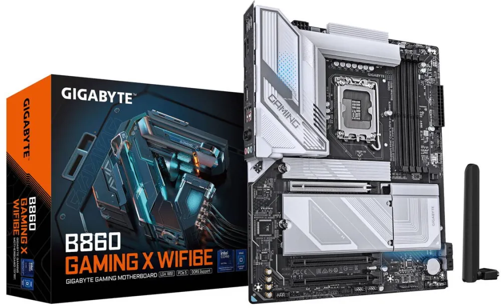 Placa de Baza GIGABYTE B860 GAMING X WIFI6E Motherboard - Intel Core Ultra Series CPUs, 12+1+2+1 Phases VRM, up to 9066MHz DDR5, 1xPCIe 5.0 + 2xPCIe 4.0 M.2, 2.5GbE LAN, WIFI 6E, USB4