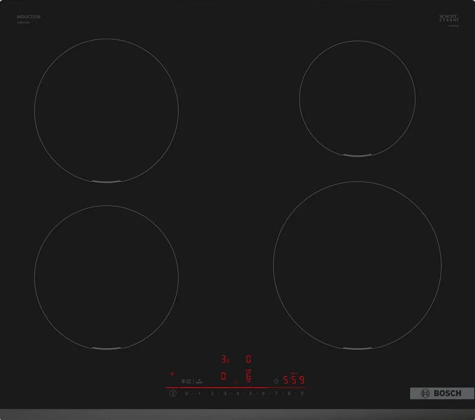 Plita BOSCH Serie 6 PIE631HB1E hob Black Built-in 60 cm Zone induction hob 4 zone(s)