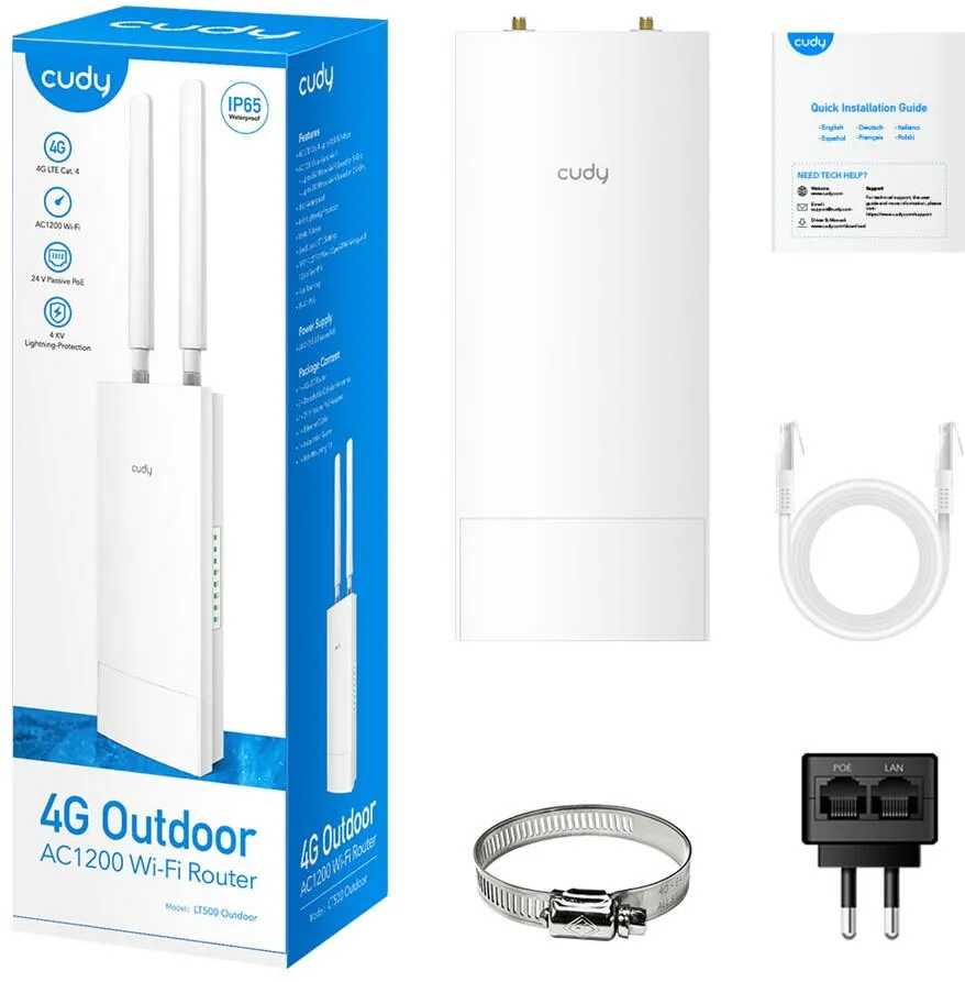 Router Wireless Cudy Cudy LT500 wireless router Fast Ethernet Dual-band (2.4 GHz / 5 GHz) 4G White