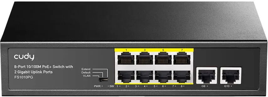 Switch Cudy Cudy FS1010PG network Fast Ethernet (10/100) Power over Ethernet (PoE) Black