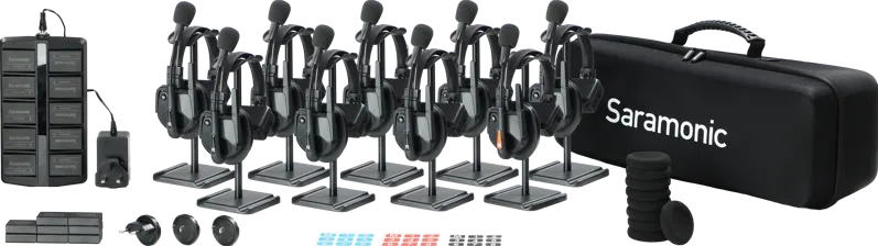 SARAMONIC Saramonic WiTalk9 WT9S 9-Person Full-Duplex 1.9GHz Wireless Headset Intercom System w/ carry case