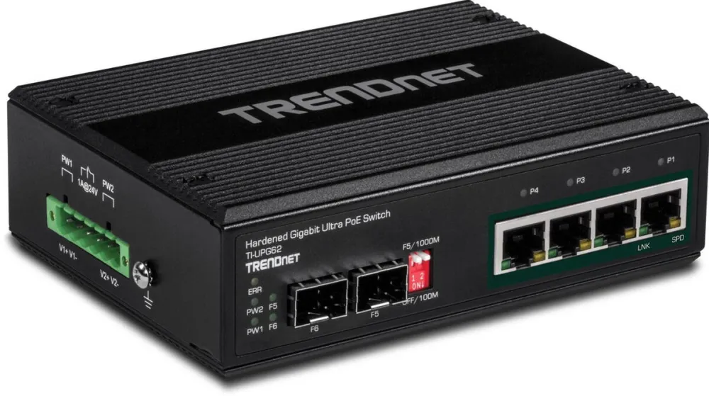TRENDnet 6-port Industrial Gbit UPoE Metall IP30