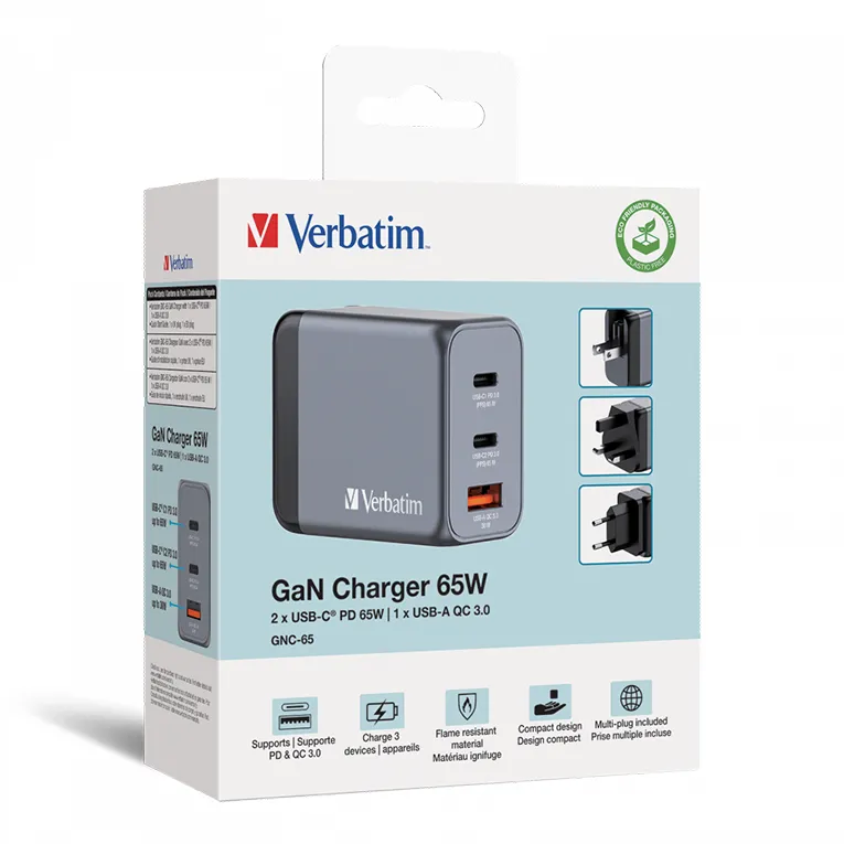 VERBATIM Incarcator Verbatim GNC65, 65W, EU/UK/US