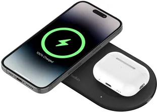 BELKIN BELKIN BOOST CHARGE PRO 2in1 Qi2 15w Magnetic Charging Pad, Black