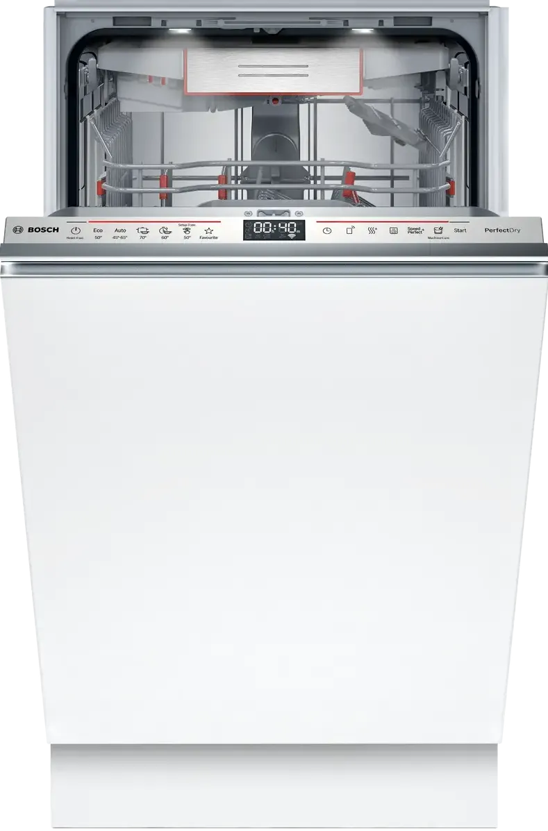 BOSCH Masina de spalat vase incorporabila Bosch SPV6ZMX17E, 10 seturi, 6 programe, Perfect Dry, Home Connect, TimeLight,, EmotionLight, Tab-count, Silence Plus, Sistem Rackmatic triplu, Clasa C, 45 cm