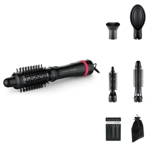 ROWENTA Perie cu aer cald Rowenta x Karl Lagerfeld Express Style CF635LF0, 800W, 3 trepte de viteza / temperatura, 5 accesorii, invelis Keratin & Glow, functie hair respect, cablu rotativ 360° , negru