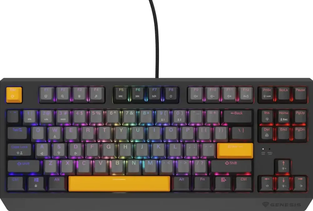 Tastatura Genesis Thor 230 TKL Anchor Gray Negative RGB Outemu Red