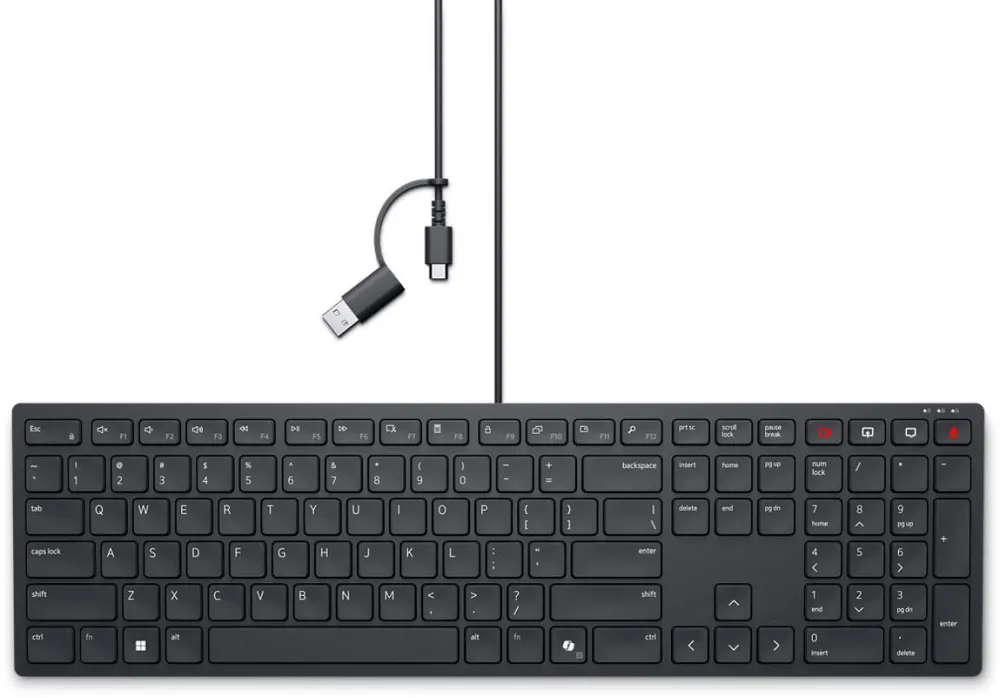 Tastatura Dell KB525C keyboard Office USB US International Black