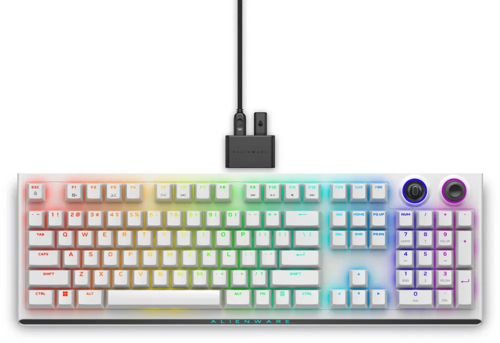 Tastatura Dell Alienware AW920K Tri-Mode Wireless Gaming Keyboard, US Layout, Lunar Light
