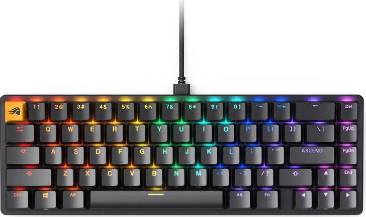 Tastatura Glorious GMMK 2 Compact 65%, RGB, USB-C, Fox Linear Switch, Layout US, Negru