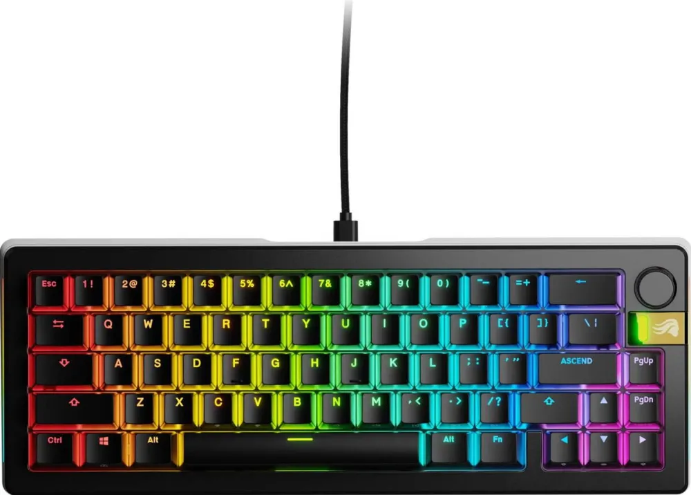 Tastatura Glorious GMMK 3 PRO HE 65% Prebuilt, USB-C, Fox HE Switches, US layout, 66 taste, Negru