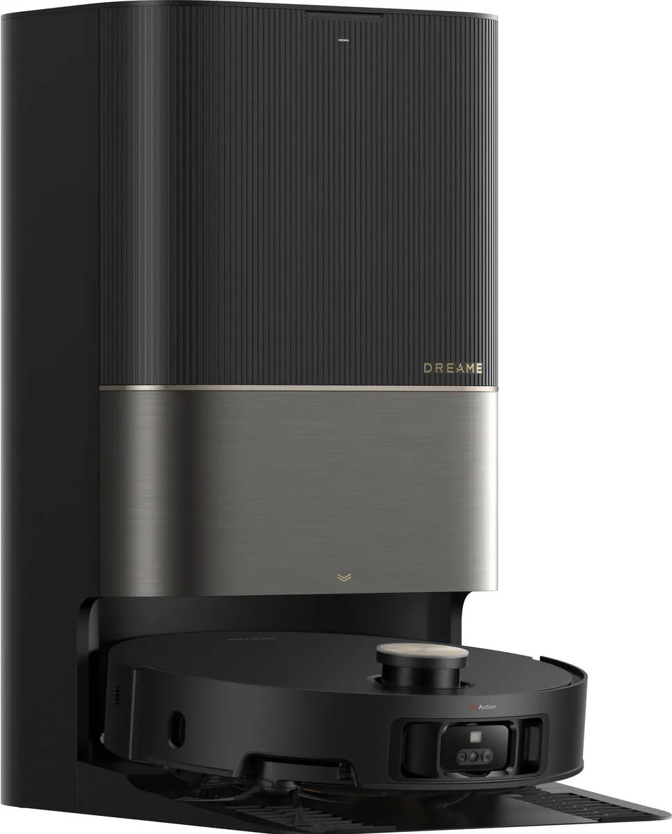 Dreame Robot de aspirare X50 Ultra Complete RLX85CE-4-BK, detectare AI a obstacolelor si navigare la 360°, comanda vocala, depasire obstacol de 6CM, aspirare 20000Pa, perie dubla anti-incurcare, Negru