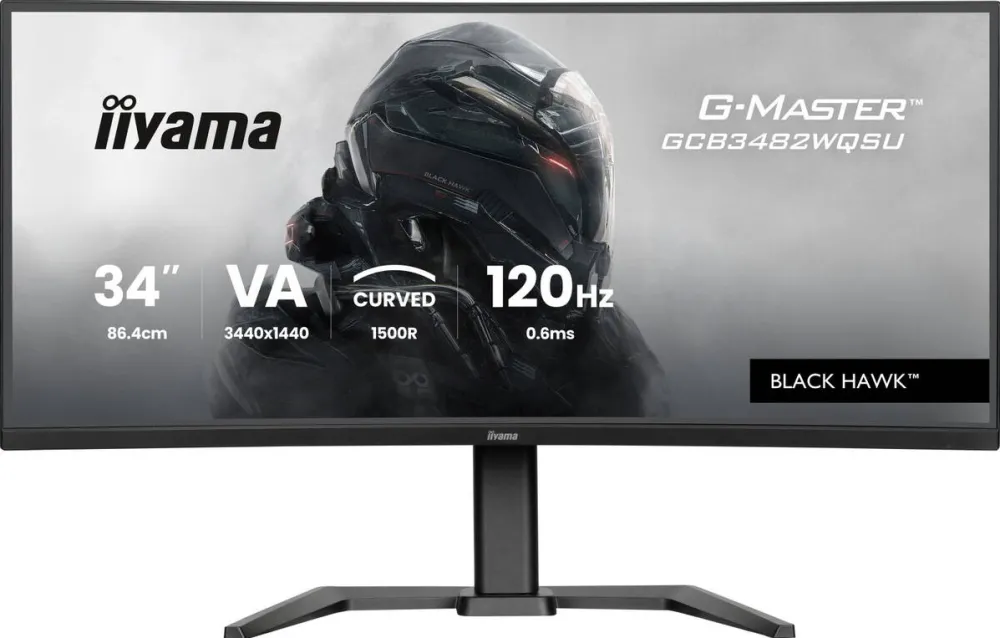 Monitor IIyama G-Master GCB3482WQSU-B1 BLACK HAWK - 34 - black, WQHD, curved, VA, Free-Sync Premium, USB-C, 120Hz panel
