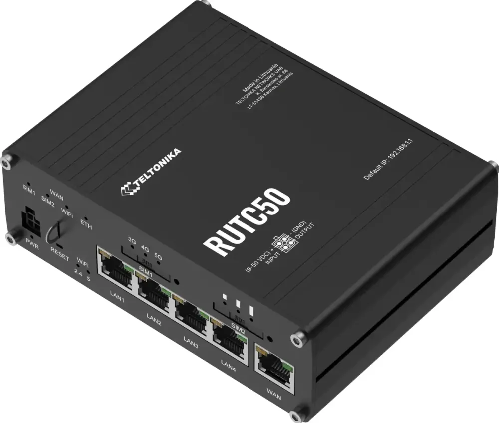 Router Wireless TELTONIKA RUTC50 Industrial 5G Wi-Fi 6