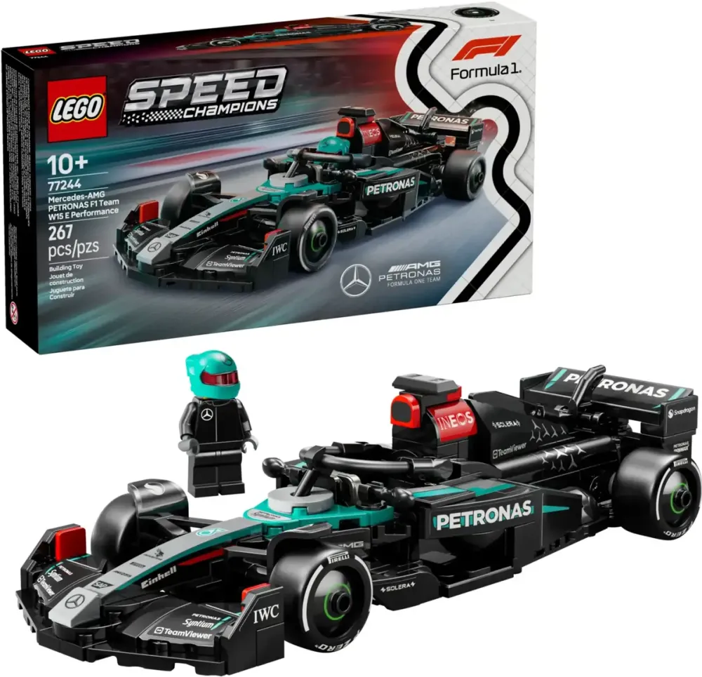 Set constructie LEGO Speed Champions 77244 masina de curse Mercedes-AMG F1 W15