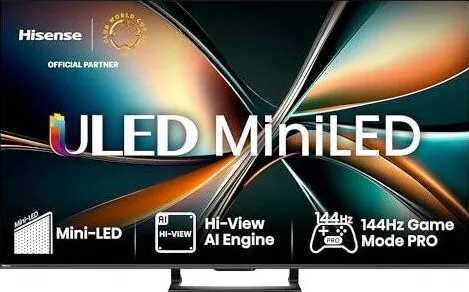 Televizor Hisense 65U7Q - 65 - black (matt), UltraHD/4K, Mini-LED, Hi-View AI Engine, QLED Color, 144Hz panel