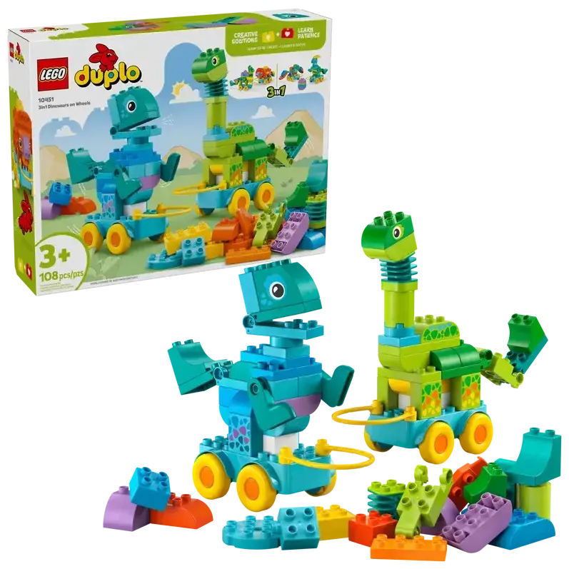 LEGO DUPLO 10451 Dinozauri pe roti 3 in 1