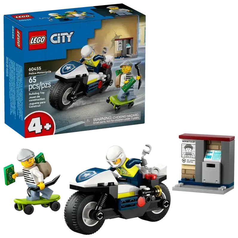 LEGO City 60455 Urmarire cu motocicleta de politie