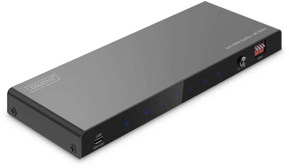 Digitus 8K HDMI Splitter, 1x4, Black