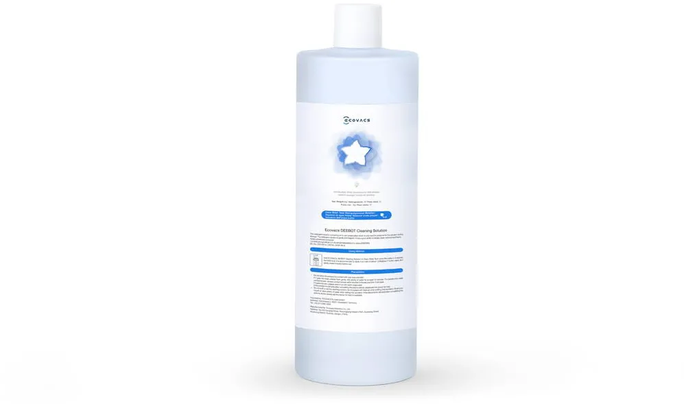 Ecovacs Cleaning Solution for DEEBOT X1/X2/X5/T10/T20/T30/T30S/N20 Family D-SO01-0019, 1000 ml