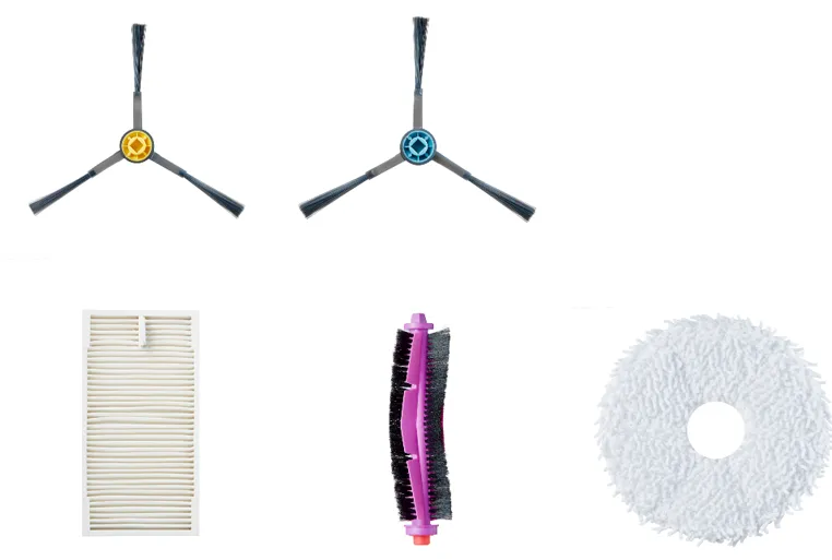 Midea V12 Spare Parts Kit: 6x Side brushes, 2x Roller brushes, 3x HEPA Filters, 4x Mops, 3x Dust Bags