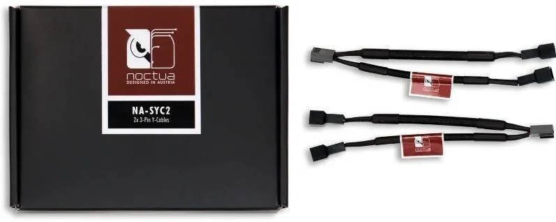 Noctua 3-pin Fan Female - 2x 3-pin Fan Male, 0.115m, negru