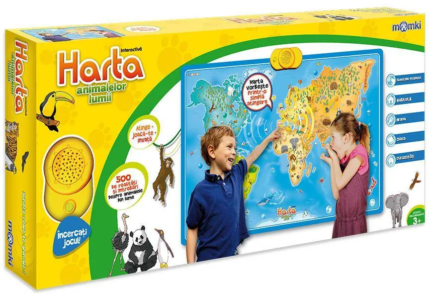 Jucarie Educationala MomKi Harta interactiva cu animale