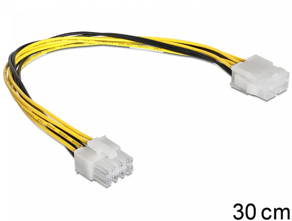 Cablu DELOCK 83342, power extension  - 8 pin internal power to 8 pin internal power - 30 cm