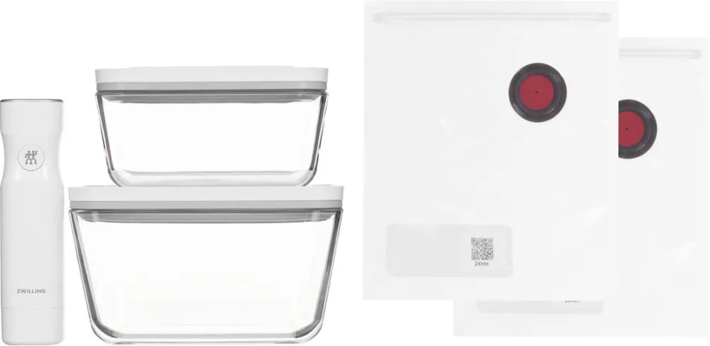 Set vidare ZWILLING Fresh & Save 7 piese cu caserole din sticla si pompa de vid