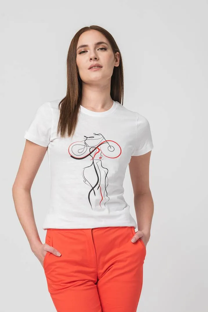 Pegas TRICOU CASUAL F DOAMNA WHITE-S