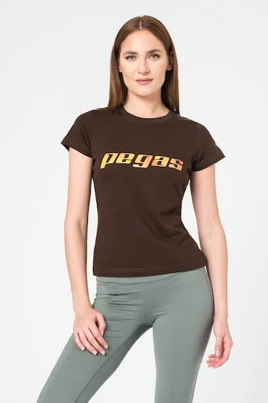 Pegas TRICOU  LOGO ORANGE FEMEI  COFFEE-XL