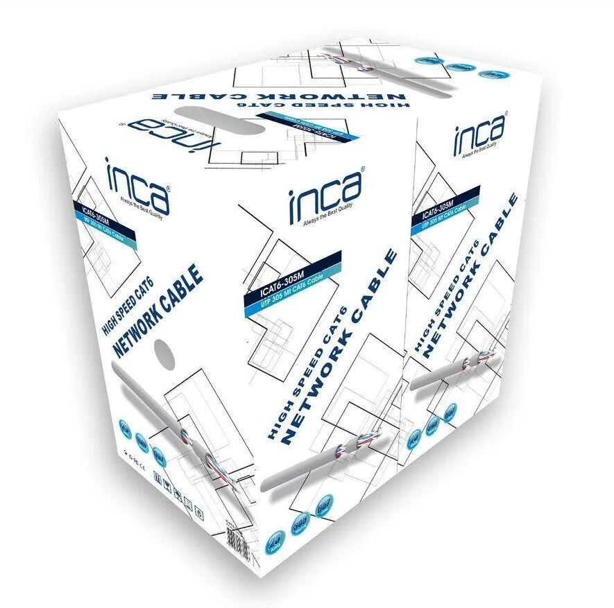 Cablu Retea cian technology INCA ICAT6-305M AWG23 Cat6 UTP Albastru 305m